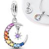 Charms Copper Dreamy Colored Zircon Moon Stars Pendants Fit Charms Plata Original Bracelet Beads Women Jewellery Making