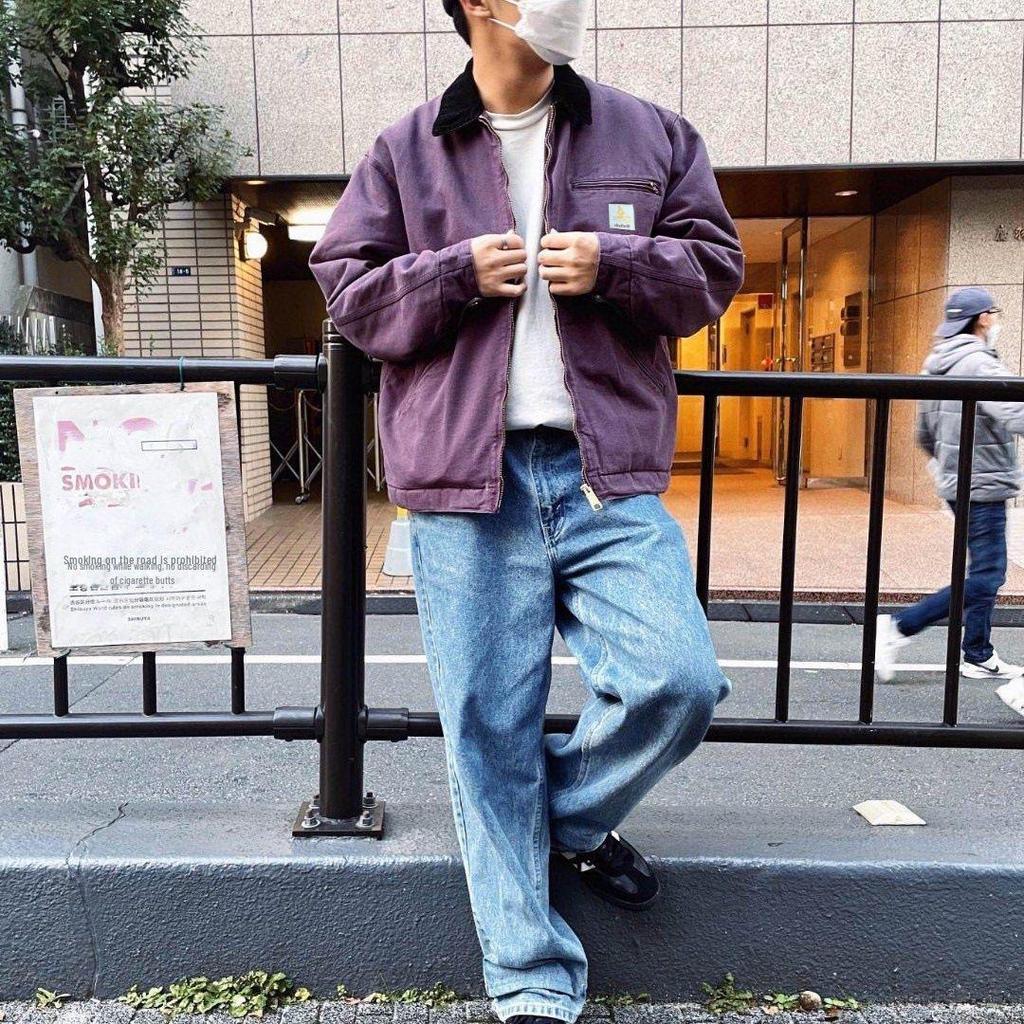 Cityboy Vintage Maillard-Stitched Men's Detroit Jacket - Lightweight, Stylish, Perfect for Spring and Autumn.