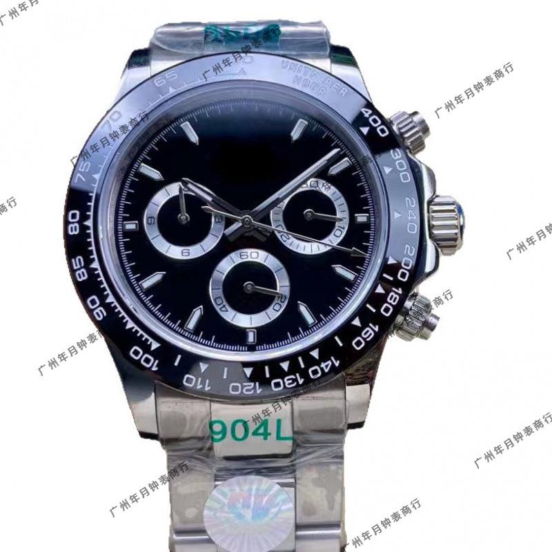 40 мм Rolex Daytona Многофункциональные Автоматические Механические Мужские Часы-Хронограф с Инкрустацией Алмазами