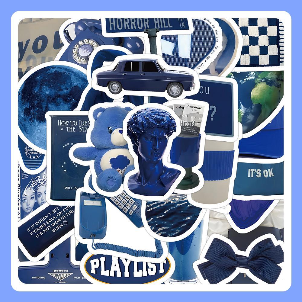 60 листов многоцветных наклеек в стиле ИНС: Реалистичные маленькие объекты в синем, розовом, фиолетовом, желтом и зеленом цветах