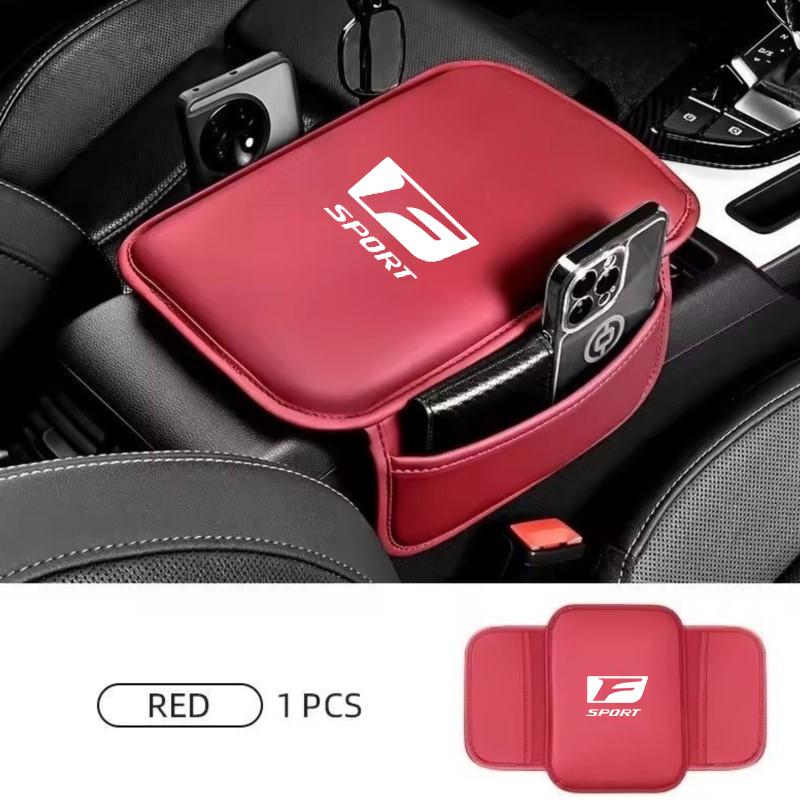Leather Car Emblem Armrest Pad Storage Box Elbow Support Mat For Lexus F SPORT IS250 IS200 CT200h GS300 LS430 RX450h LX570 IS300