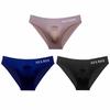 Men's Ice Silk Briefs Fashion Letter Print Breathable Panties Undies Male Shorts Knickers