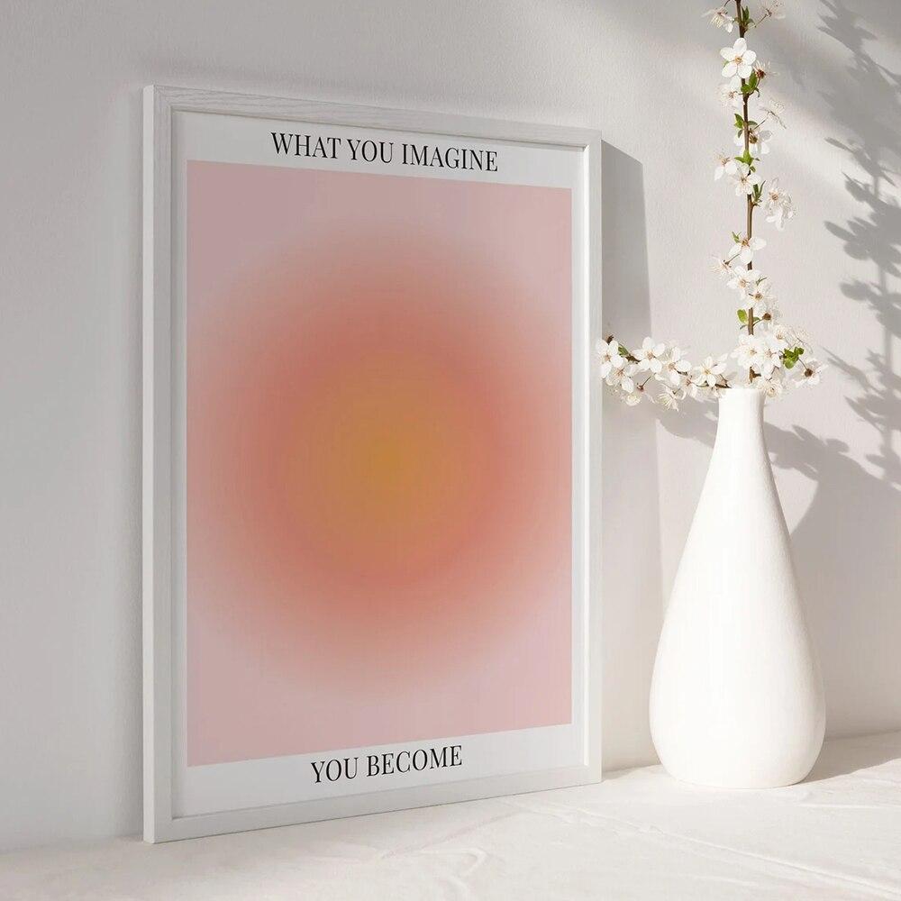 Скандинавская эстетическая аура, энергия, духовный градиент, Y2K, подтверждение, настенная живопись, холст, живопись, постеры для гостиной, домашний декор