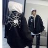 Винтажная уличная куртка с вышивкой паука, бейсбольный трикотаж, топ, осенне-зимняя одежда Y2k, женское свободное пальто для пар