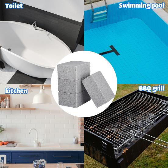 4 Pcs Pool Pumice Stone Swimming Pool Cleaning Pumice Block Pools Tile Cleaner Block for Spa Pools Kitchen Bathroom