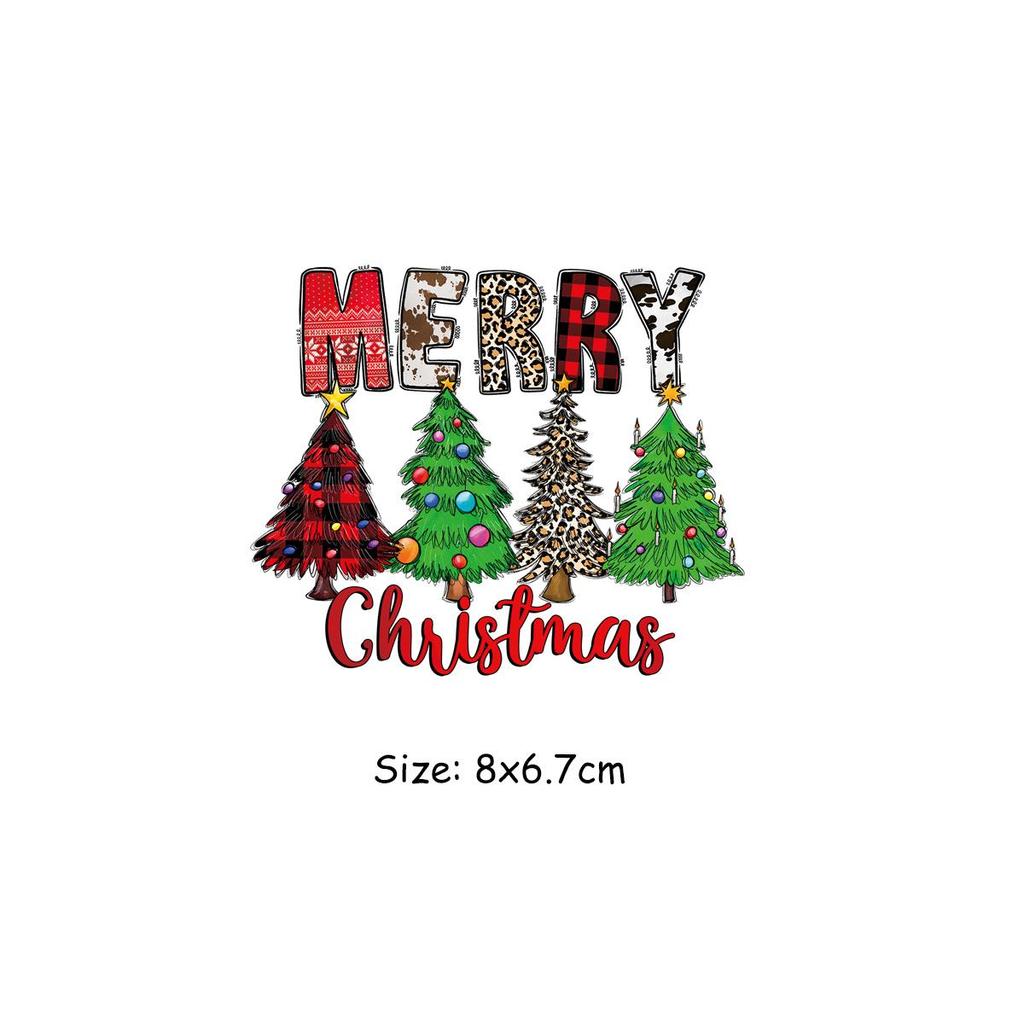 Нашивки с рождественской елкой для рюкзака, одежды, аксессуары «сделай сам», наклейки в полоску, модные термопрессовые аппликации, термонакладки