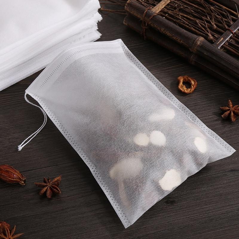 100/50/10PCS Tea Bags Non-woven Fabric Tea Filter Bags for Spice Tea Infuser with String Heal Seal Disposable Teabags Empty Tea Bags