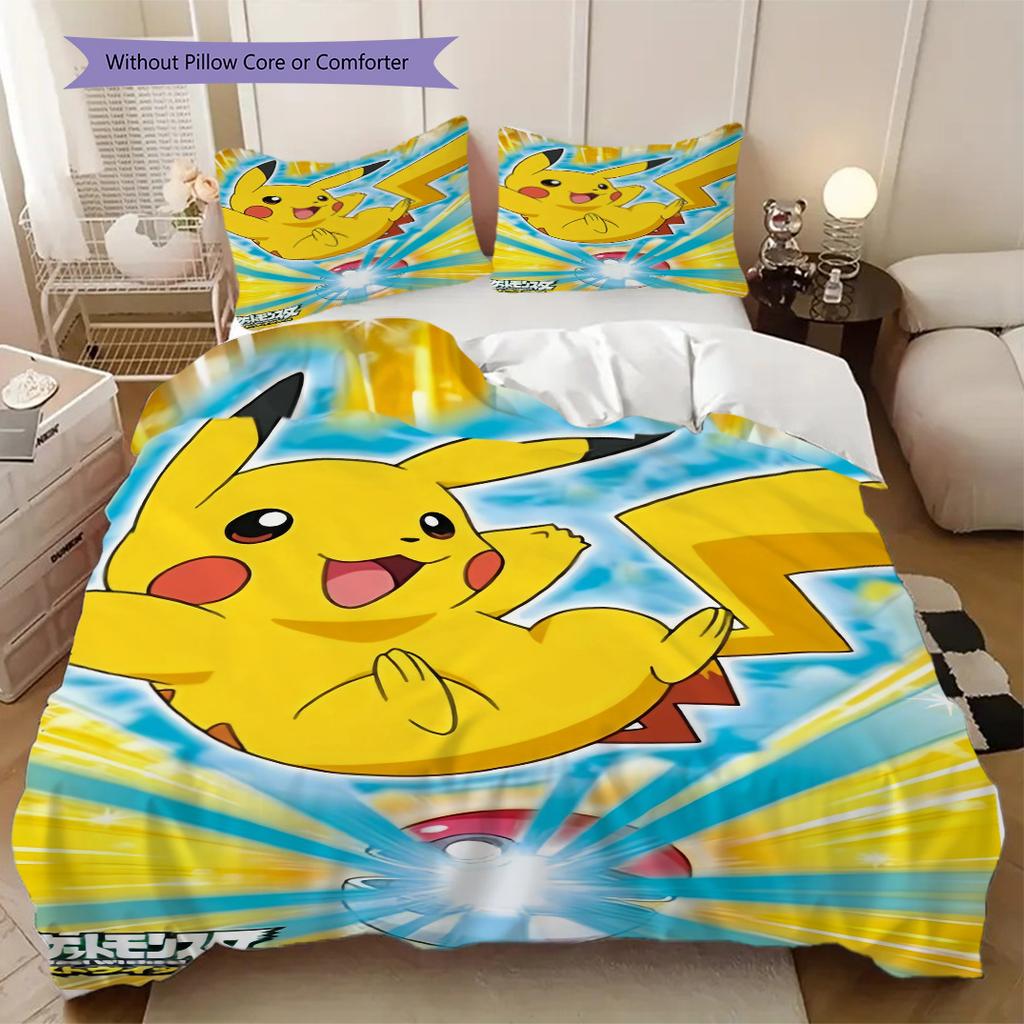Pikachu Soft and Comfortable Duvet Cover, Children's Bedding Set Gift, Extra Large Size, Various Sizes Available LXR118