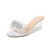Fashion Summer Women Sandals Flat Slope Heel Clear Transparent Buckle Strap Open Toe Shoes 6CM Multi-Color New Arrival