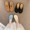 Woven Bag Head Wearing Half Slippers Women's 2025 Summer Beach One Pedal Bag Head Half Drag Muller Flat Slippers