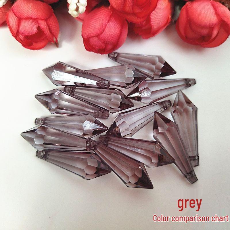 Crystal Pillar Lampshade Beaded Curtain Accessories - 8x24MM Water Drop Transparent Acrylic Loose Beads Pendants