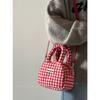 Bag Women 2025 Autumn and Winter New Red Plaid Christmas Portable Shoulder Bag Plush Cute Messenger Bag