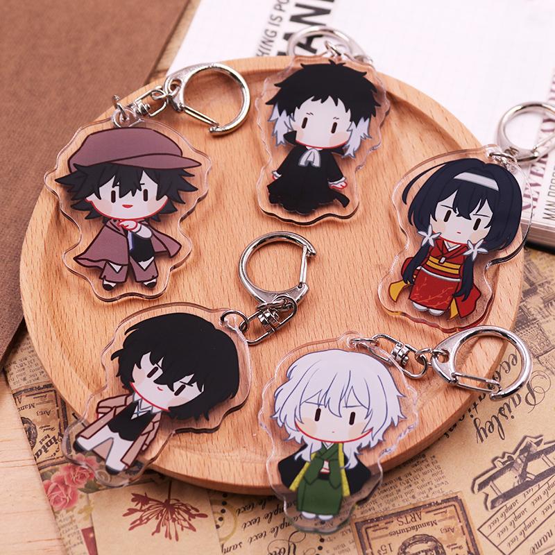 Брелок Bungo Stray Dogs Игрушки Версия Q Накадзима Ацуси Йосано Акико Куникида Доппо Мори Огай Пластиковый Брелок Подарок Игрушка