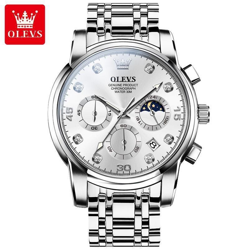 Кварцевые водонепроницаемые часы для мужчин, деловые, из нержавеющей стали, модные, мужские наручные часы с люминесцентным календарем