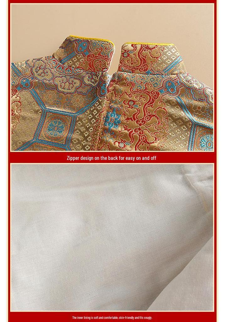 Наряд для мальчика на первое день рождения (Весна/Осень): Танский костюм с короной, официальная одежда на 100 дней