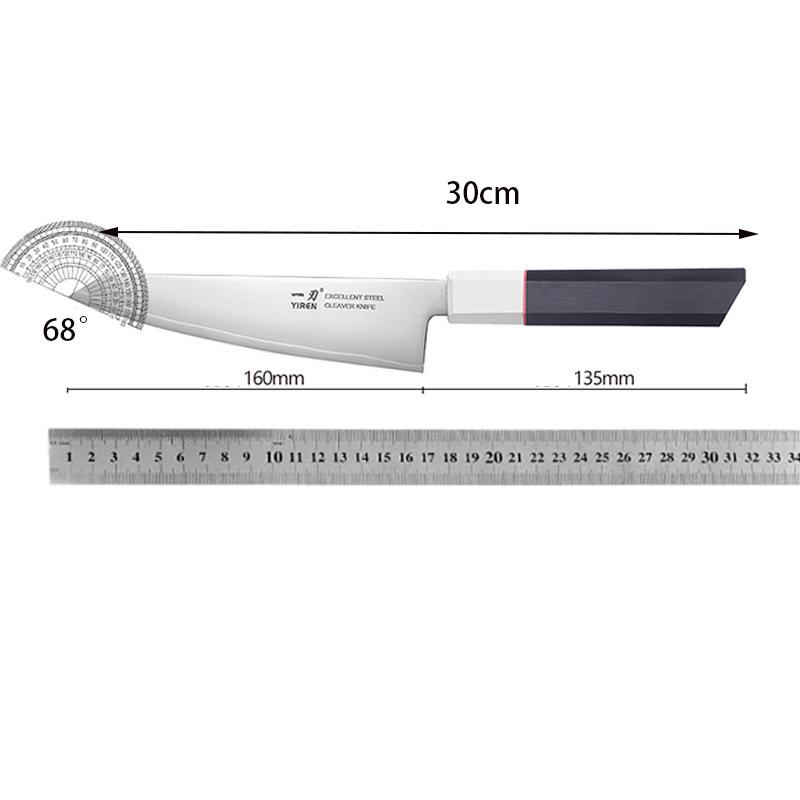 6.3 Inch Kiritsuke Knife 3-layers Clad Steel 9Cr18MoV Blade Chef Cleaver Meat Slicing Vegetables Japanese Kitchen Sharp Knife