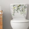 T26#Funny Toilet Stickers Plants Flowers Leaves Toilet Lid Decoration Creative Self-adhesive Removable Wall Decal