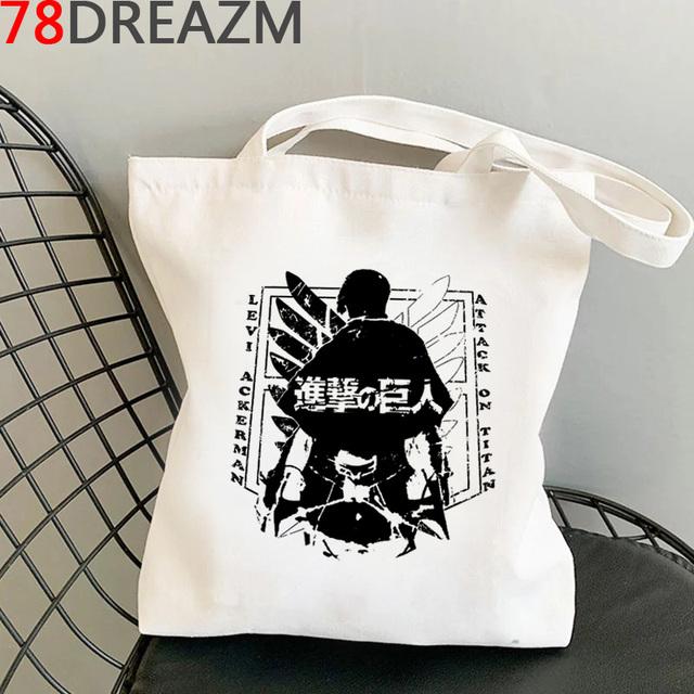 Сумка-шоппер «Атака Титанов», холщовая сумка-шопер, сумка для покупок, сумка для вторичной переработки, тканевая сумка bolsas ecologicas sacolas