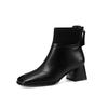 Retro Fashionable Versatile Thick Heel Square Toe Short Boots Women Autumn Winter High Heels Elegant Simple Warm Wowomen Shoes