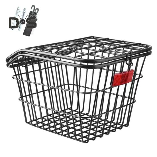Задняя корзина для хранения велосипеда, сверхмощная большая вместительная универсальная корзина для горного велосипеда, металлическая проволочная корзина, аксессуары для велосипеда