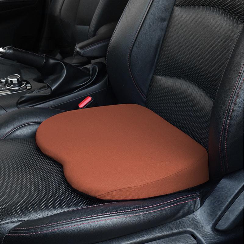 Car Booster Cushion With Memory Foam Hardened Anti-skid Driver Memory Foam Lumbar Pillow Suede Seat Height Inclined Cushion