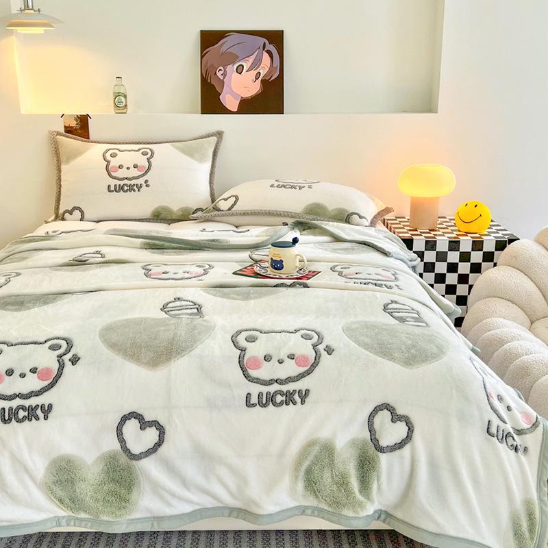 Фланелевое одеяло из кораллового флиса «Снежинка» - Утолщенное, Теплое покрывало для сна в офисе