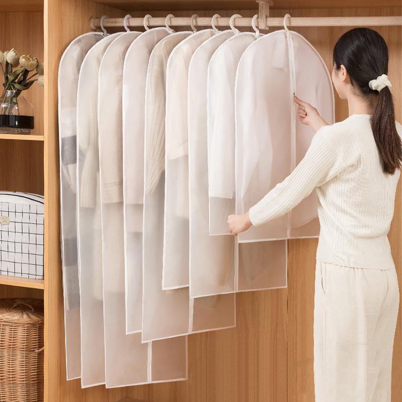 3764 Чехол для одежды, вешалка для одежды, пылезащитный чехол для костюма, длинная куртка, бытовая прозрачная сумка для пальто, 5 шт./лот