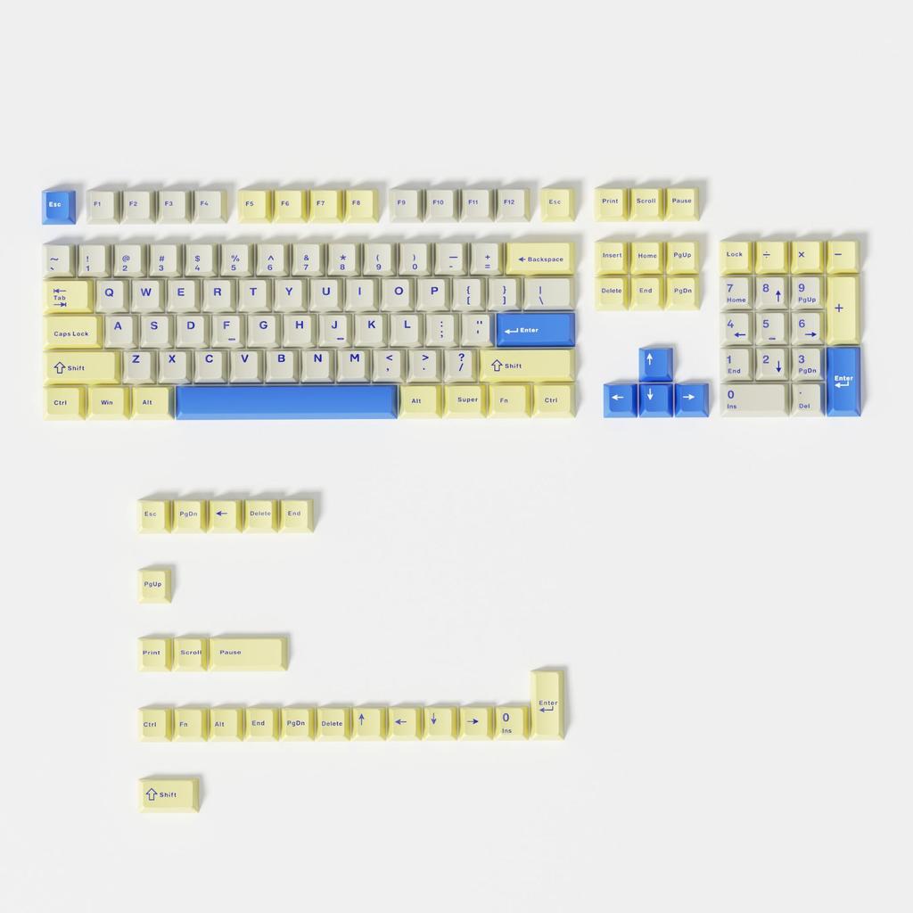 114 Keys Ink Blue Double Shot PBT Keycaps Cherry Profile Custom Keyboard Key Caps for Gateron MX Switches Gaming Keyboards