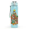 1PC Christmas Tree Gift Stack Art 750ml Color Plastic Sports Water Bottle Leakproof Flip Straw Lid Suitable for Sports Office Home Use