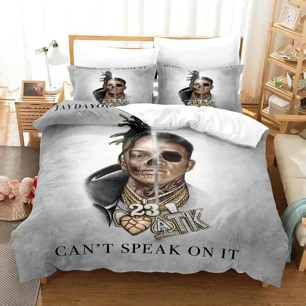 Rip Jaydayoungan Rapper Bedding Set Boys Girls Twin Queen Size Duvet Cover Pillowcase Bed Kids Adult Fashion Home Textileextile