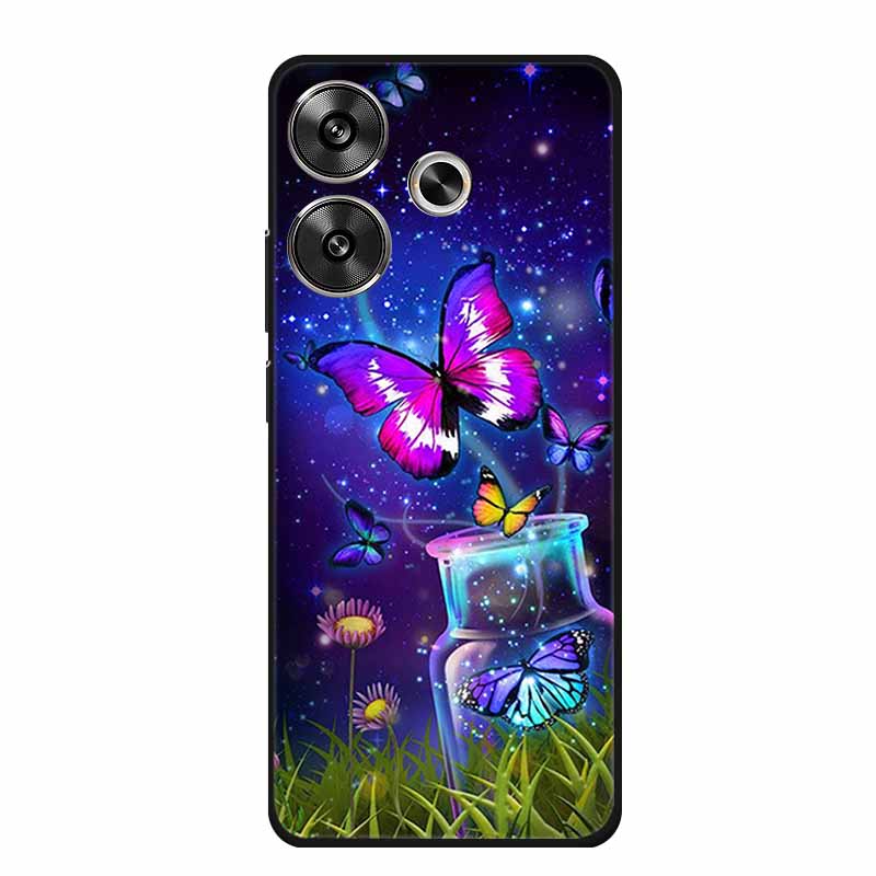 Phone Case For Xiaomi Poco M6 4G Back Cover Case Shockproof Black Silicone Soft Funda For Poco M6 Case PocoM6 M 6 6.79" Coque