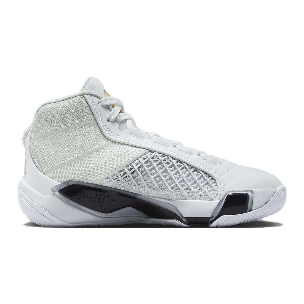 Детские кроссовки Air Jordan 38 GS FIBA ​​Белый металлик-золото Чистая платина FN8277-100