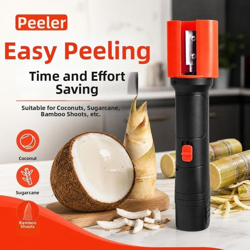 US Electric Sugarcane Peeler Anti-Splash Handheld Fruit Peeler Farm Household Use
