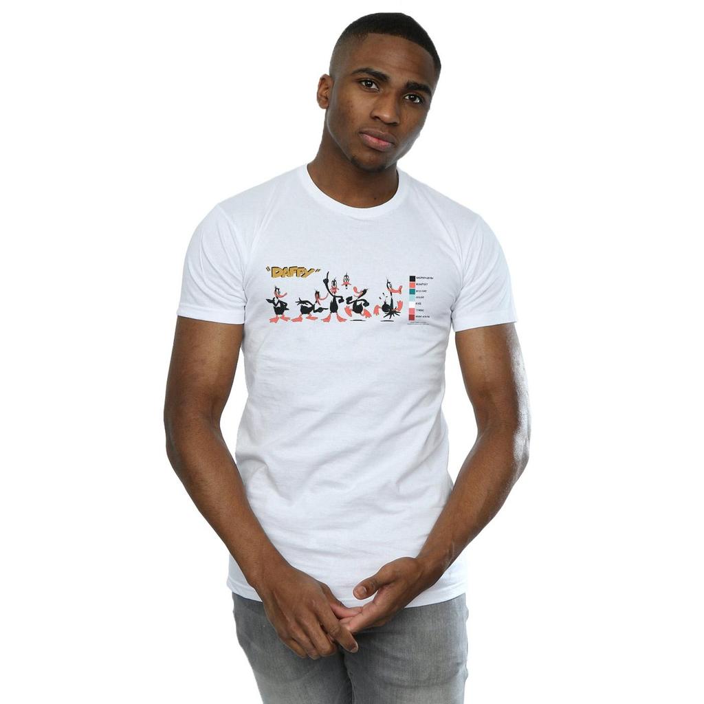 Looney Tunes Mens Daffy Duck Colour Code T-Shirt