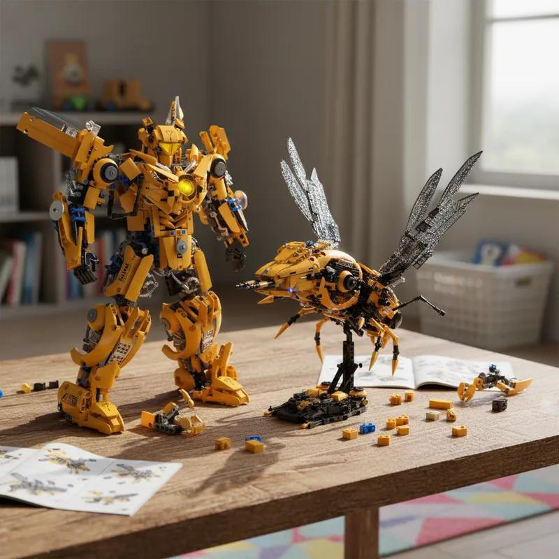 Робот-Оса 2-в-1 Трансформирующийся Набор Строительных Блоков Шт. Креативная 3D Модель Декор Идея для Подарка Рождество Взрослые Дети