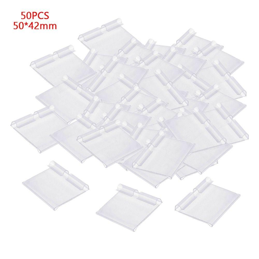 50PCS Plastic Label Holder Transparent Label Display Sidebar New Price Tag Holder  Mall