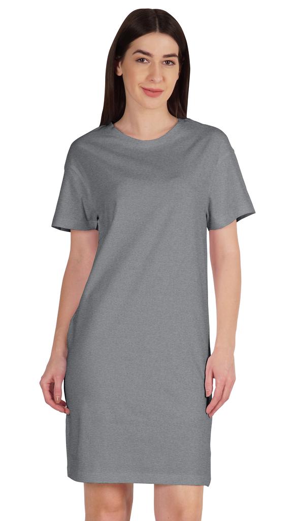 Inkmeso Женское однотонное платье-сдвиг с коротким рукавом, обычного кроя, футболка из хлопкового джерси