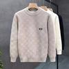 One-Piece Velvet Sweater Men's Fleece-Lined Thickened Warm Men's Sweater Fashion Round Neck Casual Embroidered Bottoming Shirt Fashion