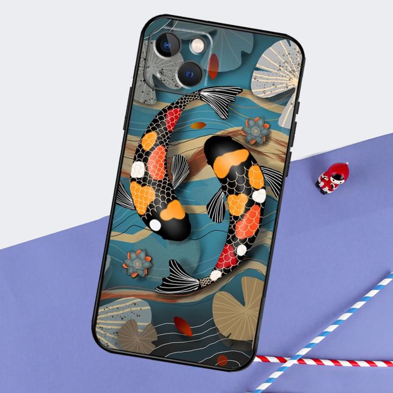 Чехол для телефона с изображением рыбы Кои Инь-Ян для iPhone 16 Pro Max 12 13 Mini 11 14 15 Pro Max XR 15 16 Plus 16e Задняя крышка
