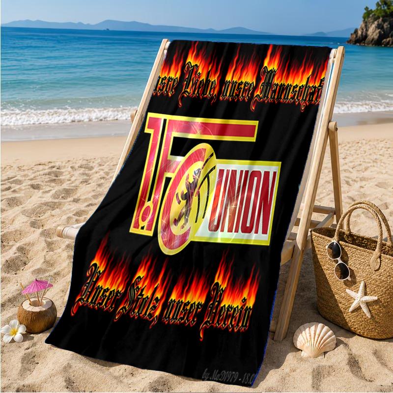 Union Football Emblem Beach Towel Microfiber Beach Towel, Lightweight and Quick-Dry, for Summer Travel, Swimming Pool Fan Birthday Gift