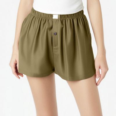 Женские повседневные шорты с высокой талией и эластичным поясом, свободные, широкие, повседневные шорты