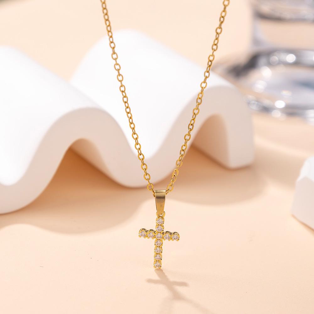 Women's European & American Creative Titanium Steel Cross Necklace