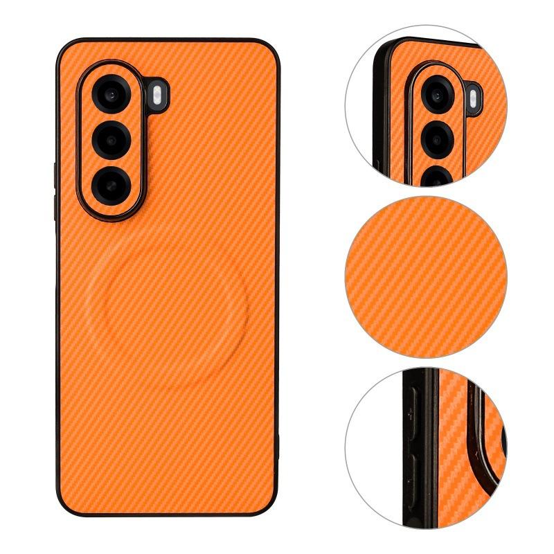 Oneplus Nord CE6 Lite/Oneplus Turbo 6X Magnetic Phone Case,Leather Carbon Fiber MagSafe Wireless Charging ShockProof Phone Case Cover for Oneplus
