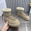 Новые зимние плоские зимние ботинки женские с круглым носком замшевые передние ремни толстая подошва нескользящие износостойкие короткие ботинки