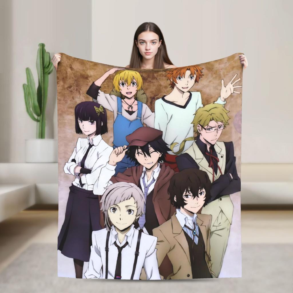 Плед Dazai Bungo Stray Dogs Флисовый с принтом Портативный Супермягкий Плед для Постели Путешествий Покрывала