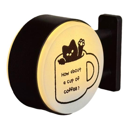 Coffee Lamp Refrigerator Magnet 3D Vintage Coffee Shop Light Fridge Magnet Cabinet Locker Whiteboard Decoration Coffee Lovers Gift