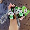 Cartoon Mahjong Panda Pendant Good Luck Fingertip Button Key Ring Panda Keyboard Keychain  Couple