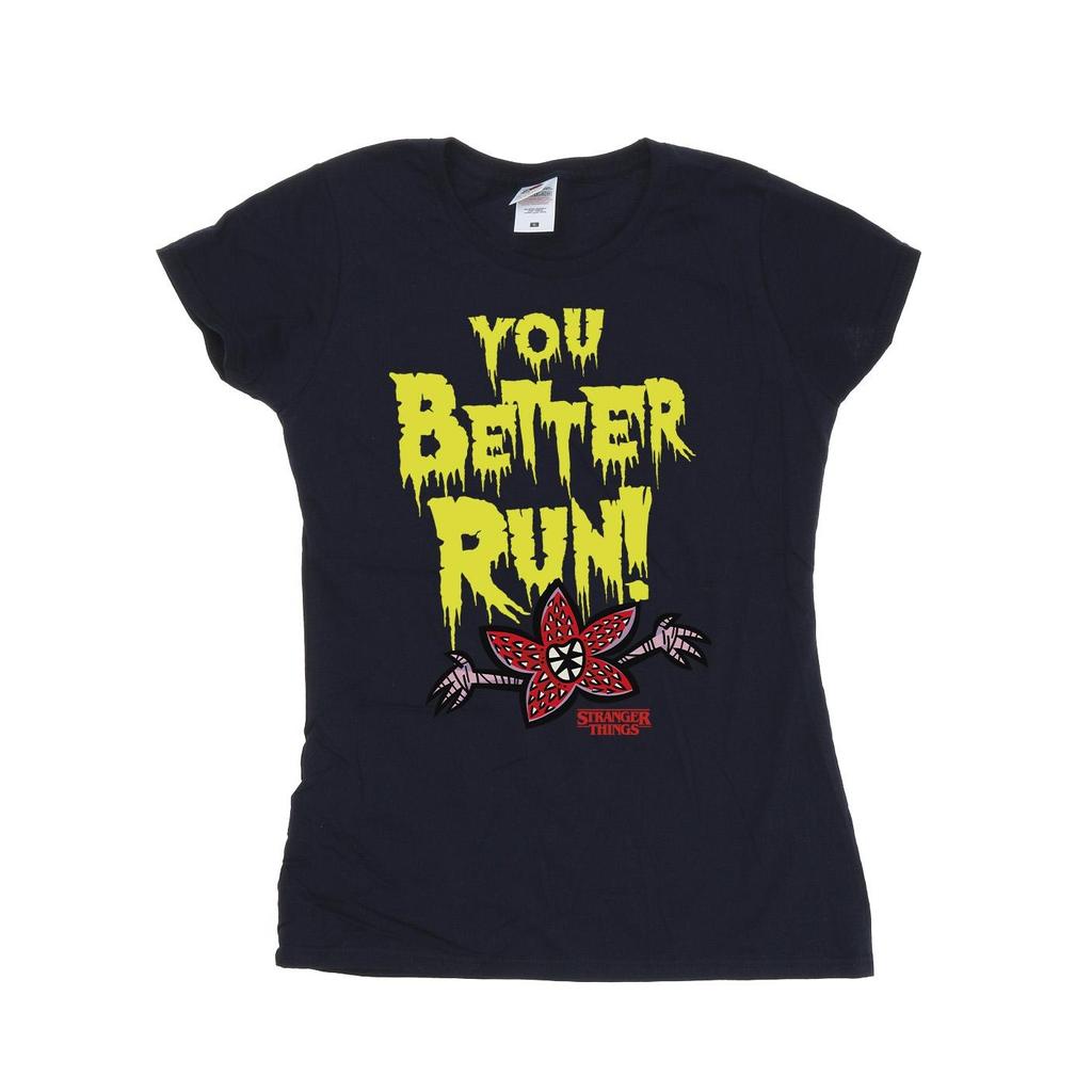 Netflix Womens/Ladies Stranger Things You Better Run Cotton T-Shirt