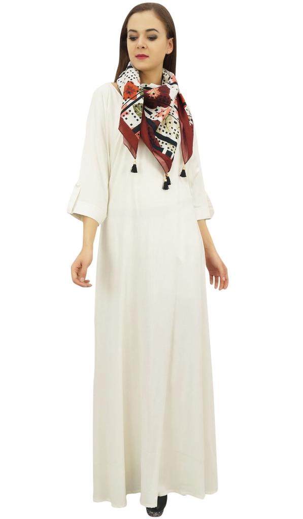 Bimba Women's Boho Black Maxi Dress With Tassel Scarf Designer Summer