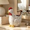 Decorative Chicken Plant Container with Aged White Finish, Accessible Body, and Country Styling for Foliage, Faux Flowers, or Display Items